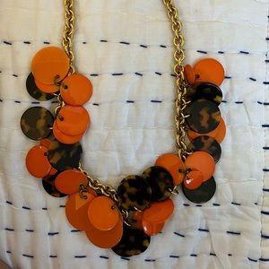 Tory Burch Orange and Tortoise shell necklace